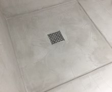 Microcement i badeværelse ved Nyborg